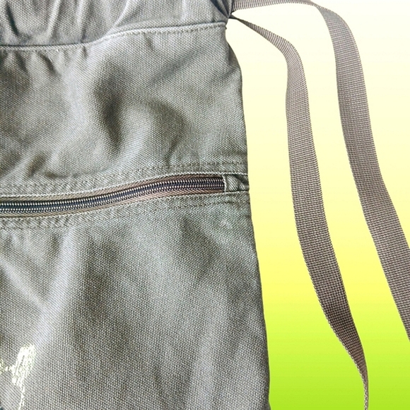 Disney Green Mickey Mouse Drawstring Backpack Cotton With Zip Pocket Medium - Picture 9 of 10